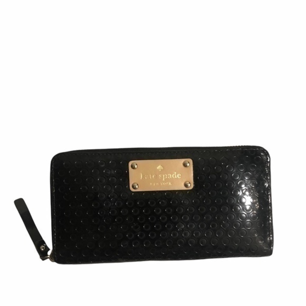 Kate spade black zipper clutch wallet